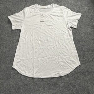 MOSHU Crew Neck T Shirt Large NWT White Tiny Stain Short Sleeve Casual Top
